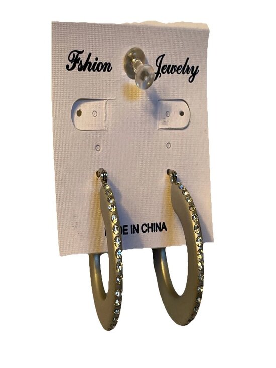 Fashion Jewelry Jewelry - Silver Tone Rhinestone Hoop Earrings Sparkly Crystal Statement Jewelry Pierced